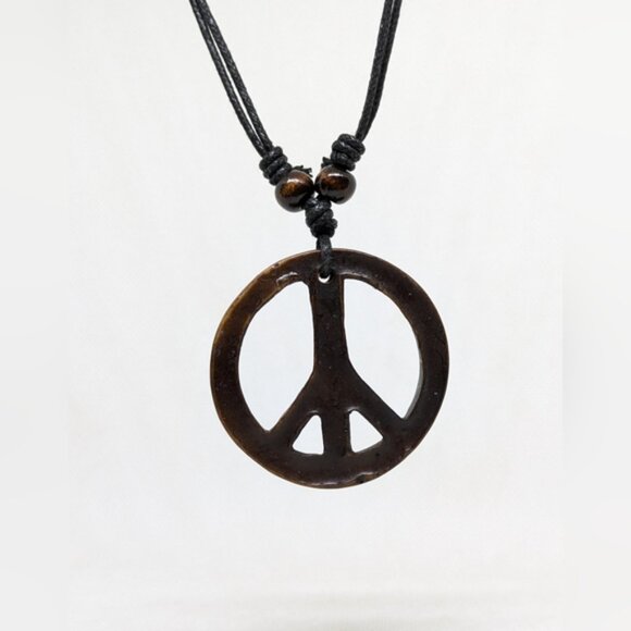 New Hippie Peace Necklace Vintage Inspired Unisex Men Women Boho Bohemian - Picture 6 of 8